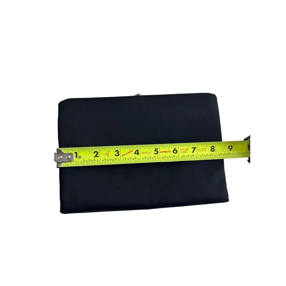 Vintage 1950s Lowy & Mund Spotlite Black Satin Jeweled Clutch L&M by Edwards USA